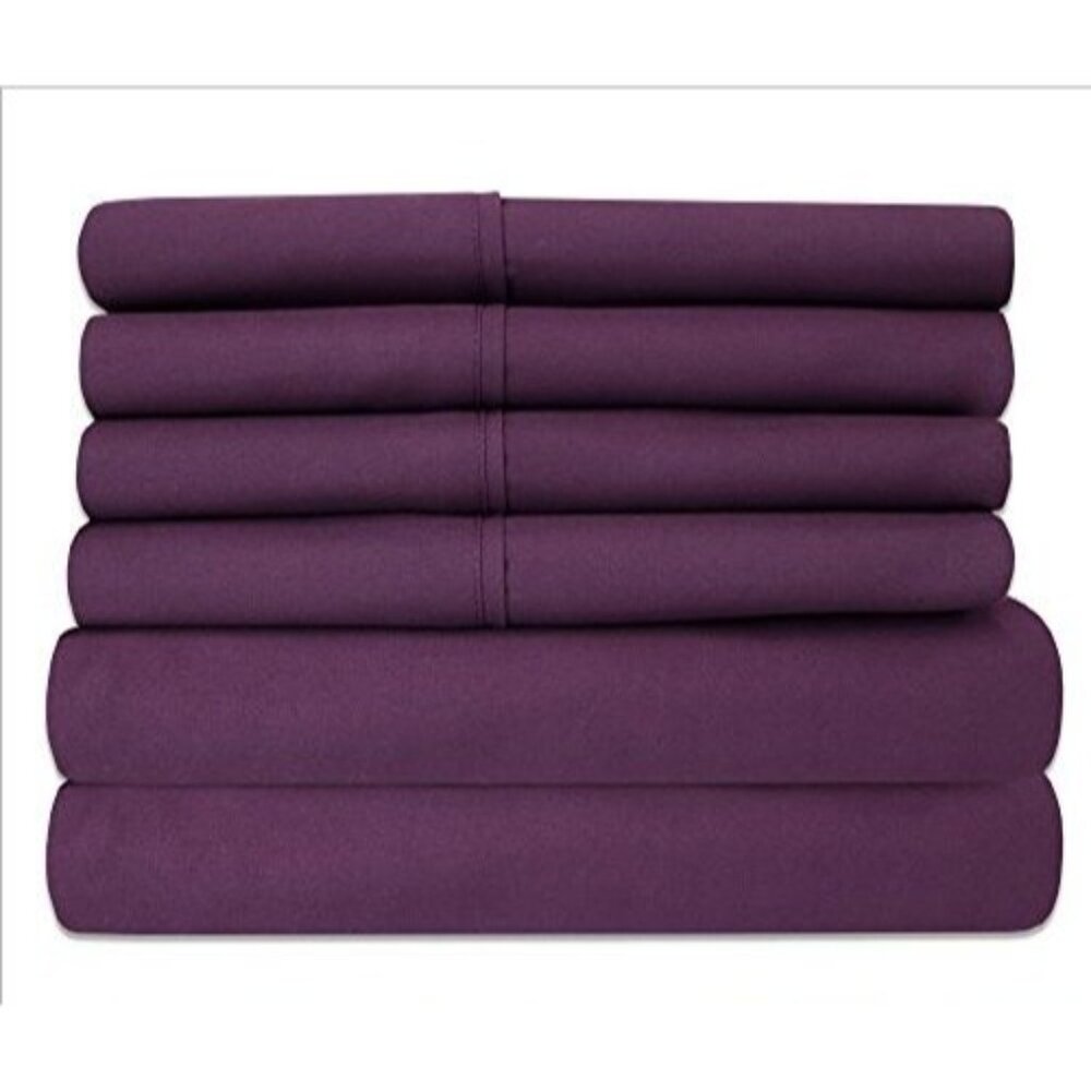 Sweet Home Collection 1500 Thread Count Twin 4-Piece Sheets Deep Pocket Purple